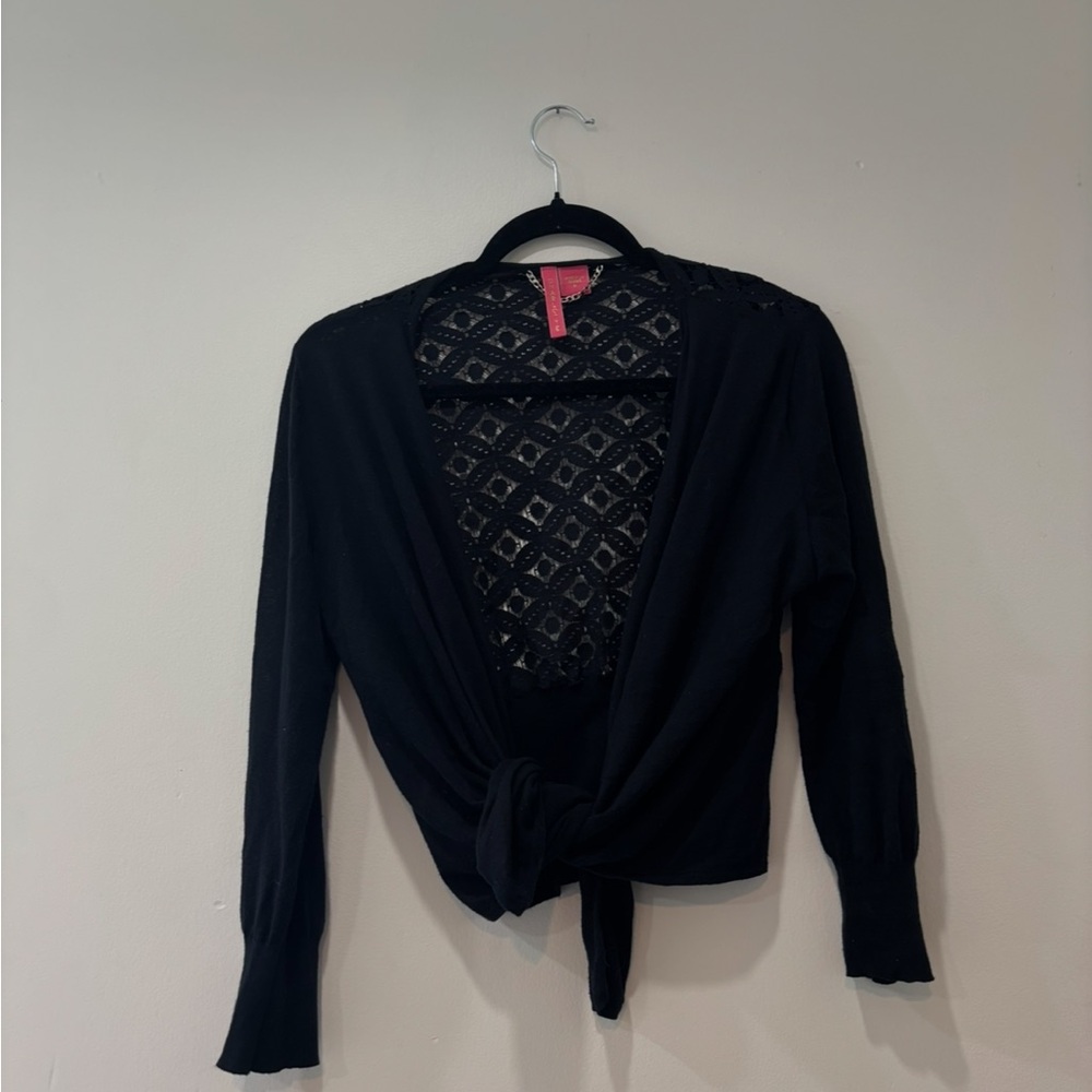 Black Lace Detail Women Top